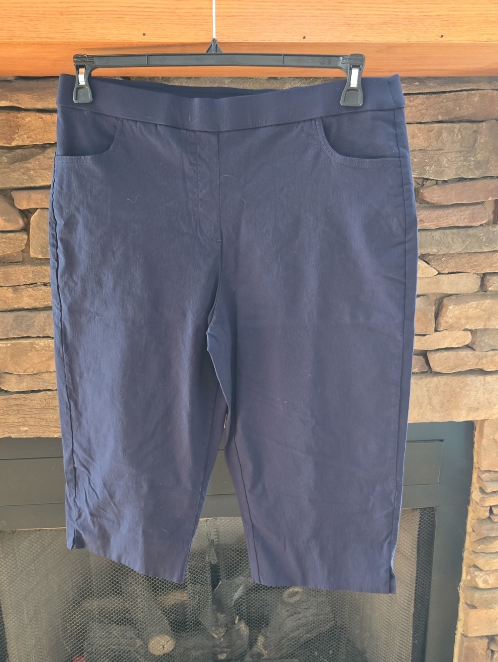 Alfred Dunner Navy Pull-On Bermuda Shorts